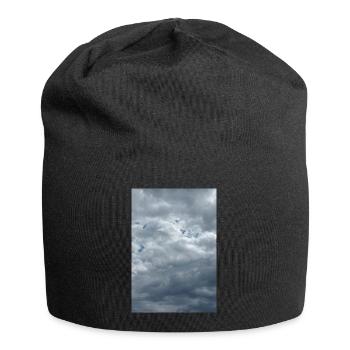 Stürmischer Himmel - Jersey-Beanie - Schwarz - Vorne