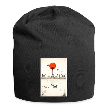 paris art - Bonnet en jersey - noir - Devant