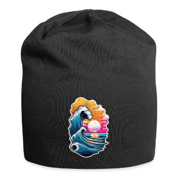 vague - été - vacances - vintage - Bonnet en jersey - noir - Devant