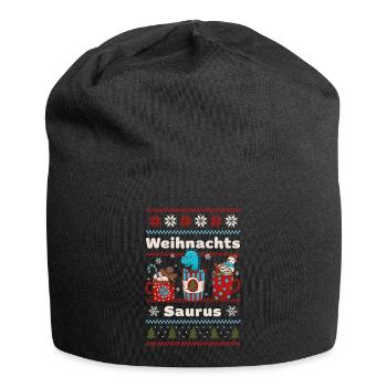 Weihnachtssaurus -Weihnachten -Dinosaurier Kinder - Jersey-Beanie - Schwarz - Vorne