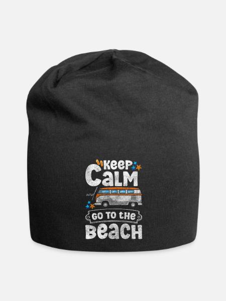 Sommer Strandpromenade Sand - Jersey-Beanie - Schwarz