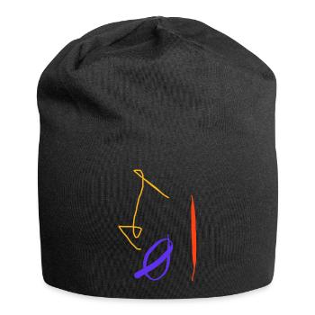 Abstraction sud-anérienne en jaune, rouge, bleu - Bonnet en jersey - noir - Devant