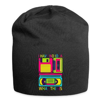 Music, Retro, Heavy Metal, Hard Rock, Punk, Vinyl, Pop - Jersey Beanie - black - Front