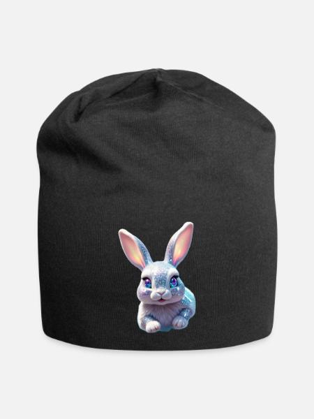 Funny Bunny - Jersey-Beanie - Schwarz