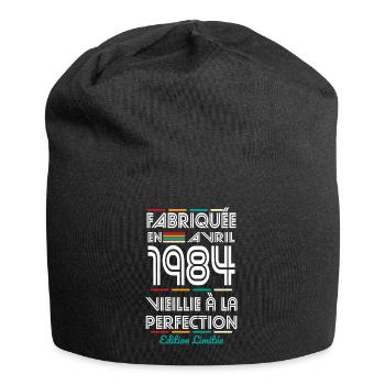 40-jähriges Jubiläum - Hergestellt im April 1984 - Jersey-Beanie - Schwarz - Vorne