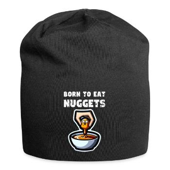 Croquettes de poulet Drôle de pépites de poulet Dicton - Bonnet en jersey - noir - Devant