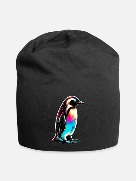 Pinguin - Jersey-Beanie - Schwarz