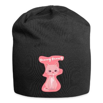 Jolie chemise chaton 'Yummy' en rose - Bonnet en jersey - noir - Devant