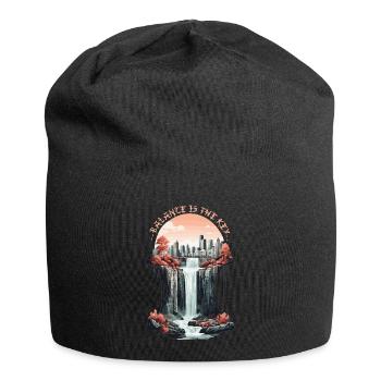 Balance ist der Schlüssel - Jersey-Beanie - Schwarz - Vorne