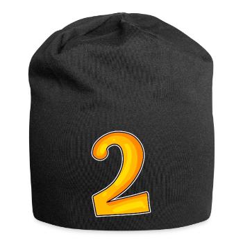 Two - 2 - Number Number - Jersey Beanie - black - Front