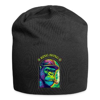 King Bong - Stoner Gorilla - Cannabis - Jersey Beanie - black - Front