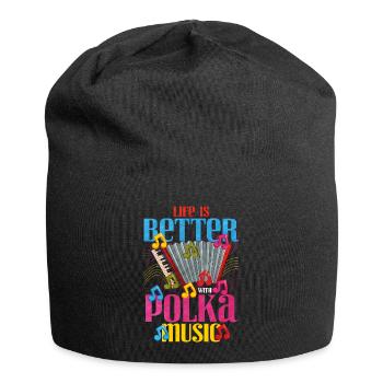 Accordion Polka Music Gift - Jersey Beanie - black - Front