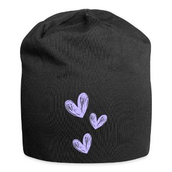 Love purple - Jersey-Beanie - Schwarz - Vorne