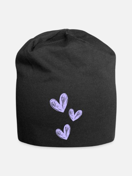 Love purple - Jersey-Beanie - Schwarz