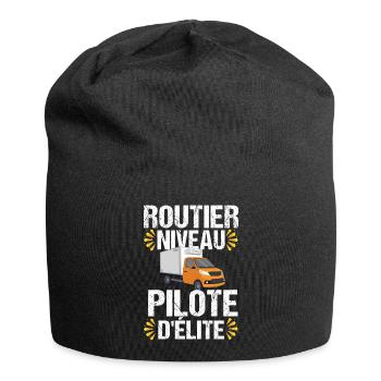 Routier élite camion cadeau chauffeur routier - Bonnet en jersey - noir - Devant