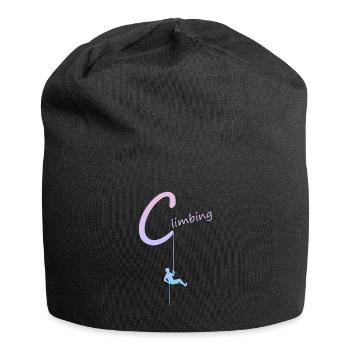 climbing, abseilen, klettern, kletterer - Jersey-Beanie - Schwarz - Vorne