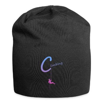 climbing, abseilen, klettern, kletterer - Jersey-Beanie - Schwarz - Vorne