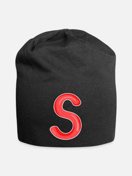 Buchstabe S Anfangsbuchstabe - Jersey-Beanie - Schwarz