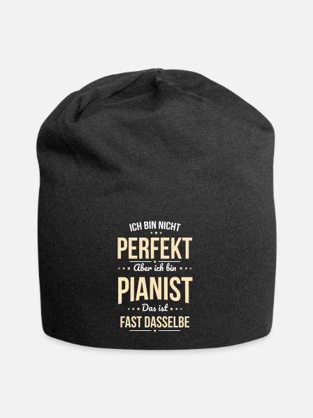 Ich bin nicht perfekt aber ich bin Pianist - Jersey-Beanie - Schwarz