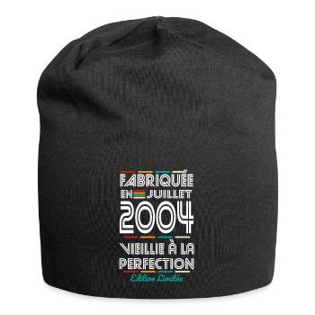 20-jähriges Jubiläum - Hergestellt im Juli 2004 - Jersey-Beanie - Schwarz - Vorne