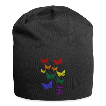 Regenbogen Rainbow LGBTQ CSD - Jersey-Beanie - Schwarz - Vorne