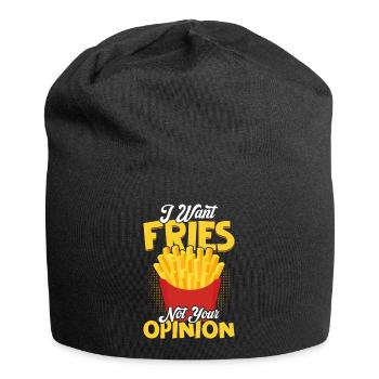 Craving Fries, Not Advice: Clear Priorities - Jersey Beanie - black - Front