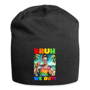 Pride Gay CSD Love LGBTQ Farben des Regenbogens - Jersey-Beanie - Schwarz - Vorne