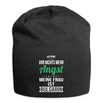 Meine Frau ist Bulgarin - Geschenkidee Humor - Jersey-Beanie - Schwarz - Vorne