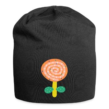 Kleine rote Blume - Jersey-Beanie - Schwarz - Vorne
