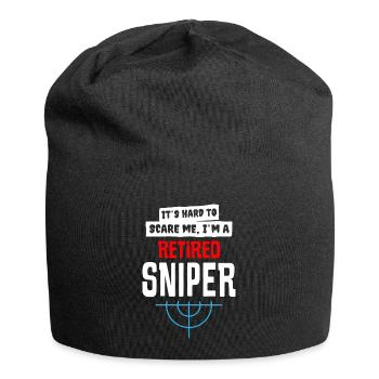 Its Hard To Scare Me I Am A Retired Sniper - Jersey Beanie - black - Front