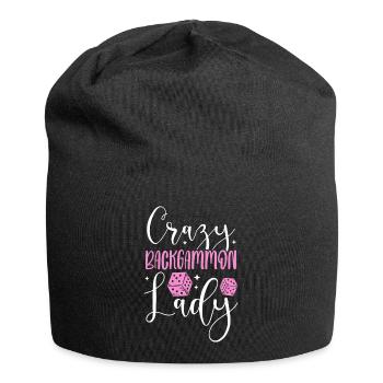 Crazy Backgammon Lady Tabletop Strategy Games - Jersey Beanie - black - Front
