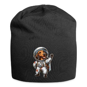 Dachshund Astronaut Space Science Fiction - Jersey Beanie - black - Front