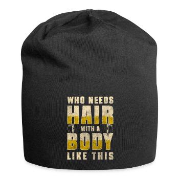 Haarlos Haarschnitt Männerproblem - Jersey-Beanie - Schwarz - Vorne