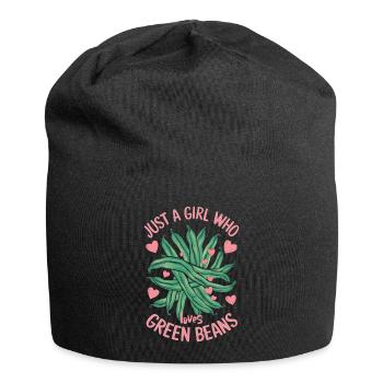 Grüne Bohnen - Jersey-Beanie - Schwarz - Vorne