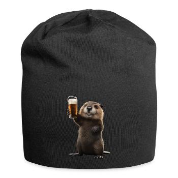 Biber Bier - Jersey-Beanie - Schwarz - Vorne