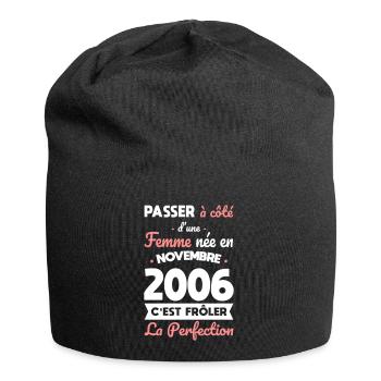 18th Birthday - Born in November 2006 - Jersey Beanie - black - Front