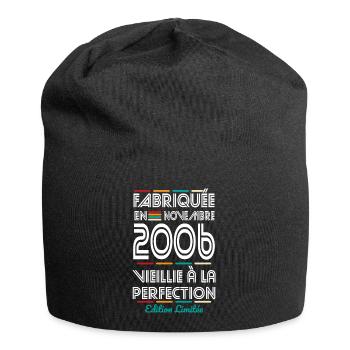 18. Geburtstag – Hergestellt im November 2006 - Jersey-Beanie - Schwarz - Vorne
