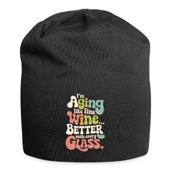 JE VIEILLIS COMME UN BON VIN... MIEUX AVEC CHAQUE VERRE - Bonnet en jersey - noir - Devant