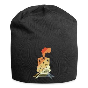 Eisenbahn Zeichnung Vintage Stil - Jersey-Beanie - Schwarz - Vorne