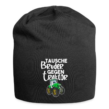 Tausche Bruder Gegen Traktor - Jersey-Beanie - Schwarz - Vorne