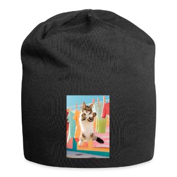 Nettoyant pour chat - Bonnet en jersey - noir - Devant
