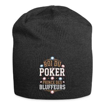 Roi du poker, prince des bluffeurs - Bonnet en jersey - charbon - Devant