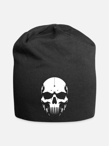 skull3w - Jersey-Beanie - Schwarz