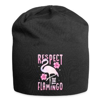 Respect L’Oiseau Rose Flamant Mignon - Bonnet en jersey - noir - Devant