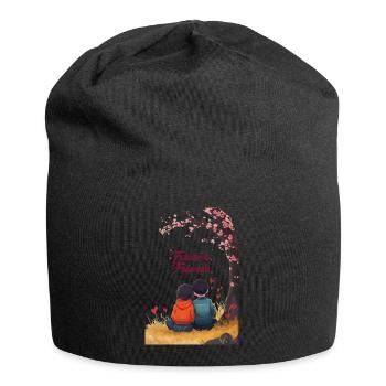 Freunde für immer - Jersey-Beanie - Schwarz - Vorne