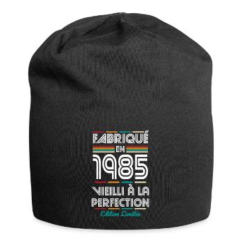 Anniversaire 40 ans - Fabriqué en 1985 - Bonnet en jersey - noir - Devant