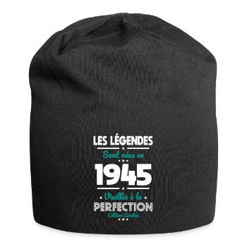 80-jähriges Jubiläum - 1945 werden Legenden geboren - Jersey-Beanie - Schwarz - Vorne