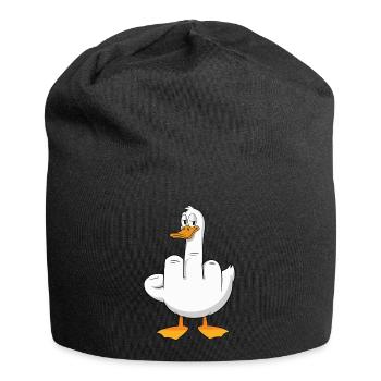 Canard du majeur Canard effronté avec humour - Bonnet en jersey - noir - Devant