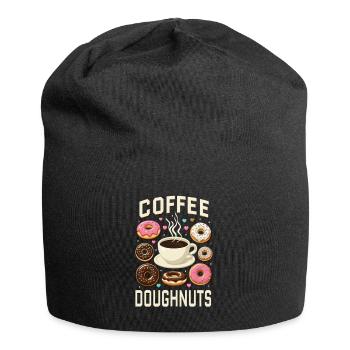 Kaffee-Krapfen - Jersey-Beanie - Schwarz - Vorne