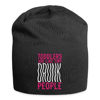 Tout-petits et ivrognes – Drôle de dicton de parent - Bonnet en jersey - noir - Devant